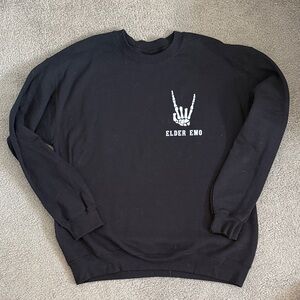 Elder Emo Jac Vanek Black Crewneck Sweatshirt